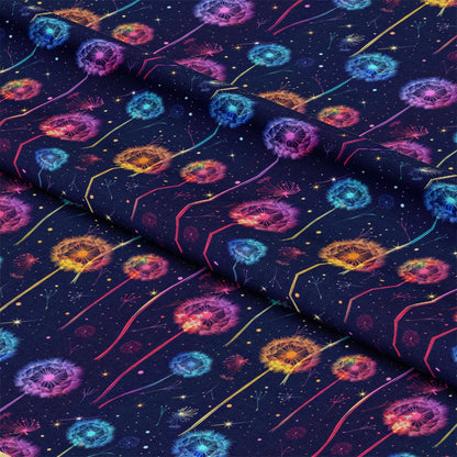 Midnight Dandelions Pattern 2 Quilting Cotton Fabric