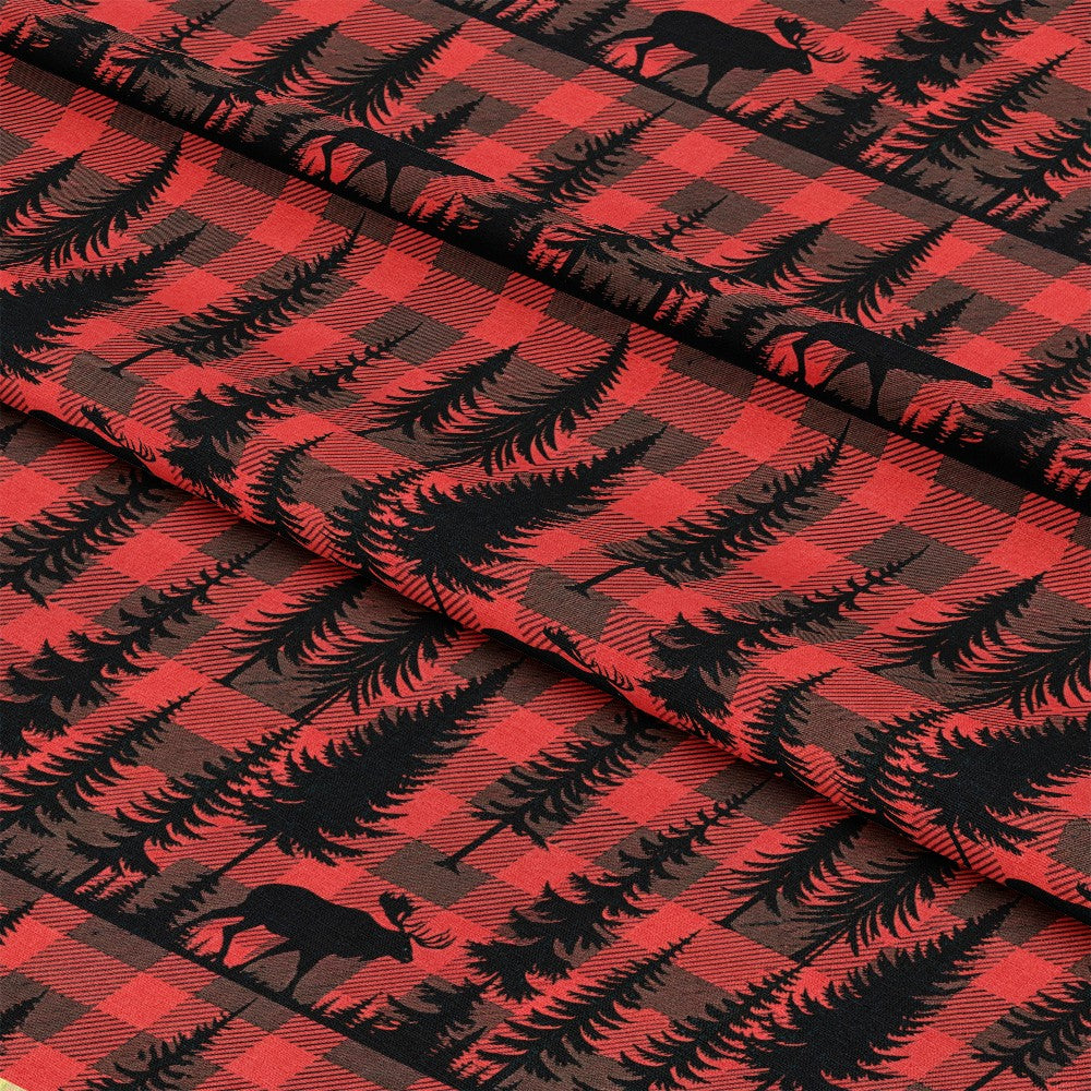 Classic Red and Black Buffalo Plaid Pattern 2 Quilting Cotton Fabric
