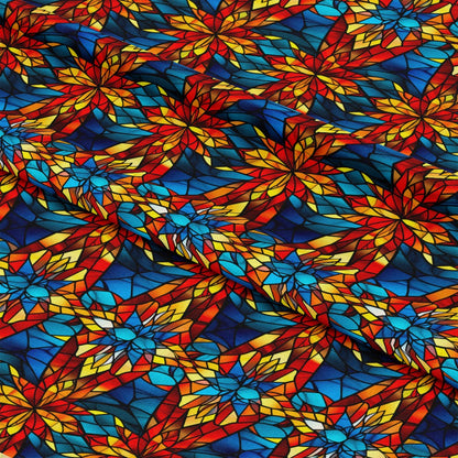 Stained Glass Christmas Pattern 18 Quilting Cotton Fabric