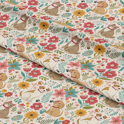 Heart and Paw Prints Pattern 9 Quilting Cotton Fabric