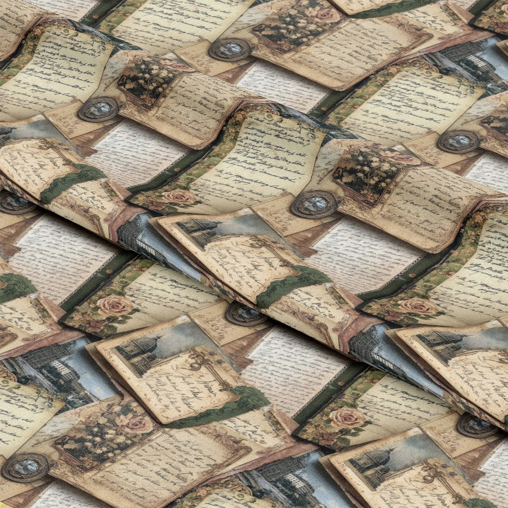 Vintage World Scrolls Pattern 4 Quilting Cotton Fabric