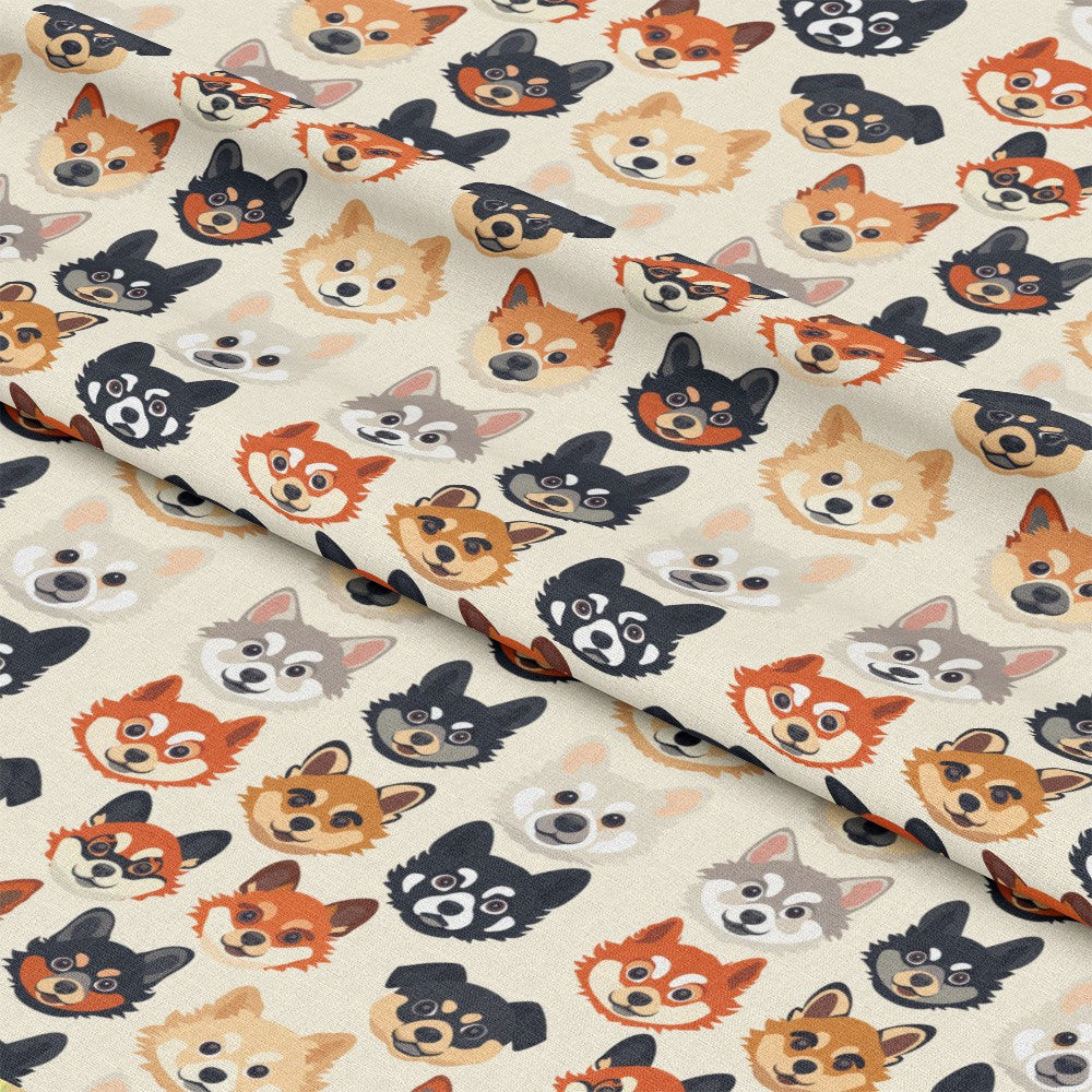 Dog Heads Pattern 2 Quilting Cotton Fabric