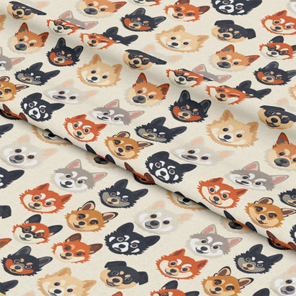Dog Heads Pattern 2 Quilting Cotton Fabric