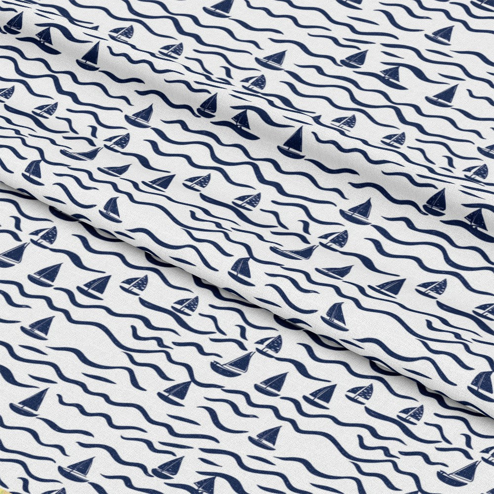 Blue Sailboat Pattern 7 Quilting Cotton Fabric