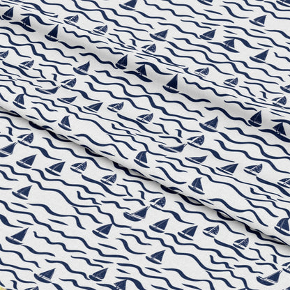 Blue Sailboat Pattern 7 Quilting Cotton Fabric