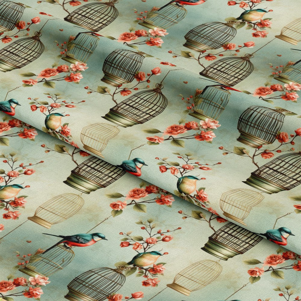 Vintage Birdcages Pattern 9 Quilting Cotton Fabric