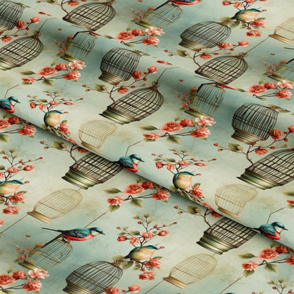 Vintage Birdcages Pattern 9 Quilting Cotton Fabric