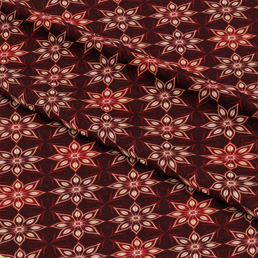 Burgundy Abstract Pattern 2 Quilting Cotton Fabric