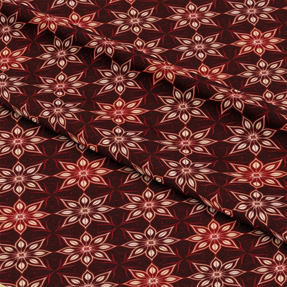 Burgundy Abstract Pattern 2 Quilting Cotton Fabric