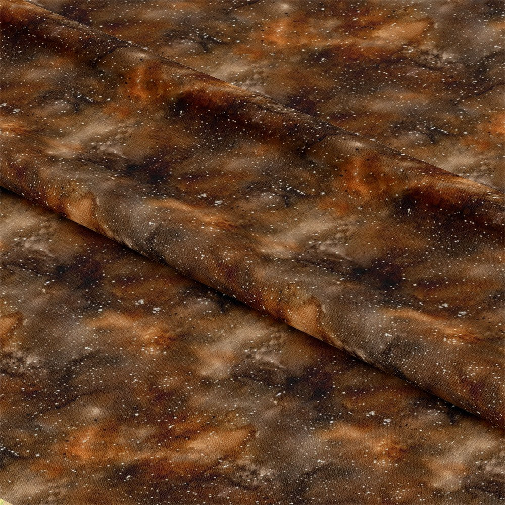 Brown Painted Galaxy Pattern 8 Quilting Cotton Fabric