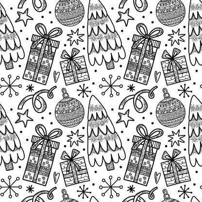 Black and White Christmas Sketches Fat Quarter Bundle