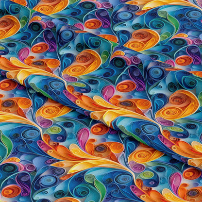 Abstract Paper Quilling Pattern 1 Quilting Cotton Fabric