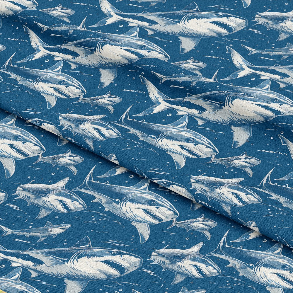 Sharks Circling Pattern 3 Quilting Cotton Fabric