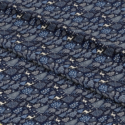 Delft Blue Winter Pattern 9 Quilting Cotton Fabric