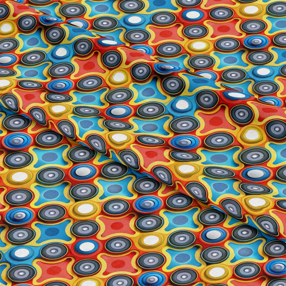 Colorful Fidget Spinner Pattern 3 Quilting Cotton Fabric