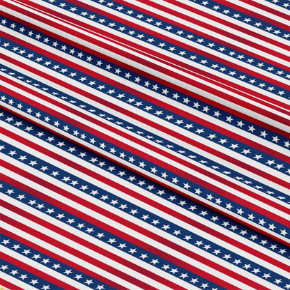 Patriotic Flag Stripes Pattern 1 Quilting Cotton Fabric