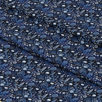Delft Blue Winter Pattern 5 Quilting Cotton Fabric