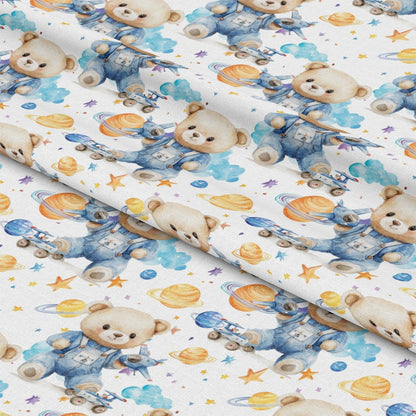 Blue Teddy Bear Baby Boy Pattern 5 Quilting Cotton Fabric