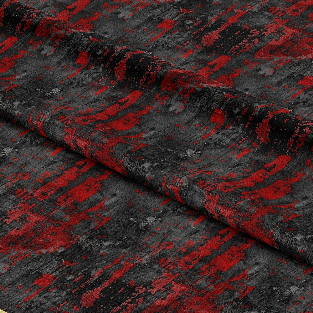 - Red and black grunge pattern 4 quilting cotton fabric  
- Distressed texture  
- Abstract design  
- Rugged style  
- Cotton material  
- Textile for quilting  
- Dark and vibrant colors  
- Artistic fabric surface  
- Durable quilting fabric