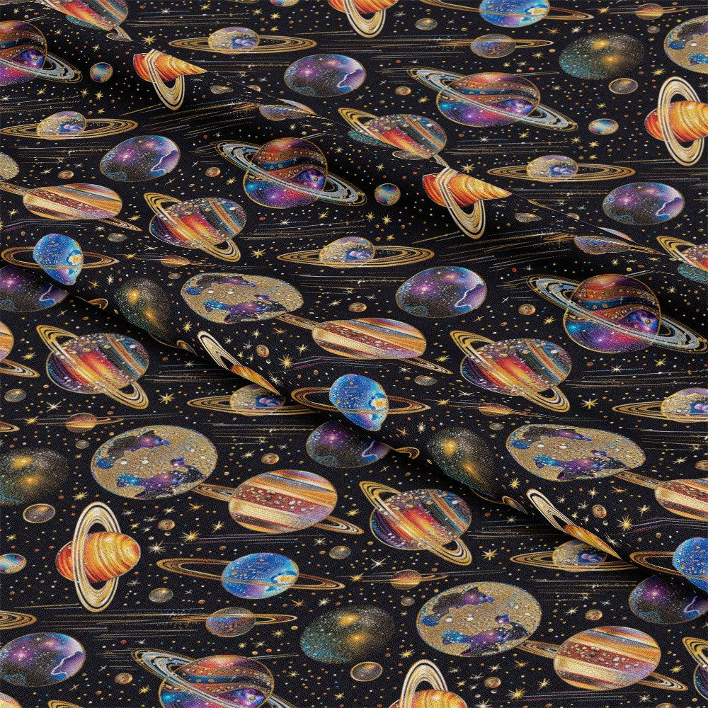 Planets and Stars Pattern 6 Quilting Cotton Fabric
