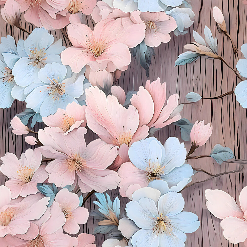 Pastel Floral Wood Fat Quarter Bundle