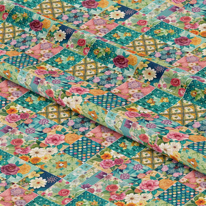 Spring Patchwork Pattern 4 Quilting Cotton Fabric