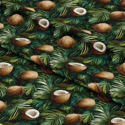Coconut Jungle Leaves Pattern 19 Quilting Cotton Fabric