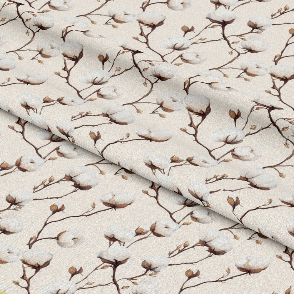 Raw White Cotton Pattern 9 Quilting Cotton Fabric