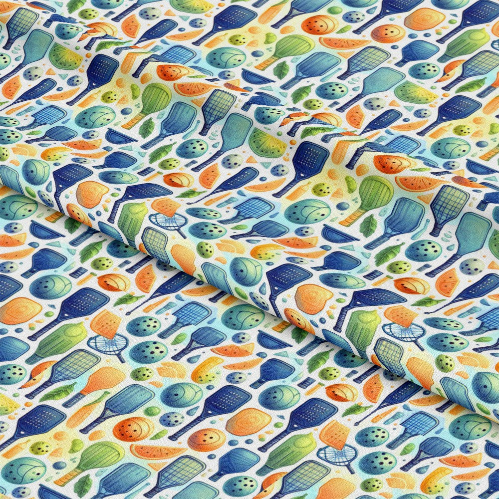 Watercolor Pickleball Pattern 10 Quilting Cotton Fabric