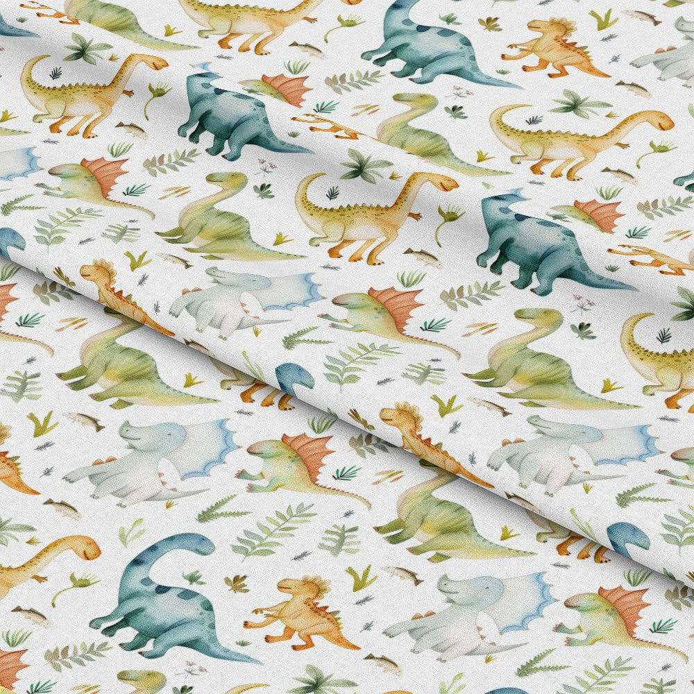 Watercolor Dinosaurs Pattern 1 Quilting Cotton Fabric