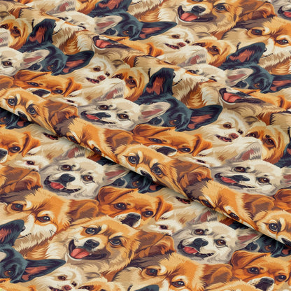 Dog Heads Pattern 12 Quilting Cotton Fabric