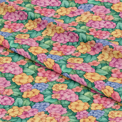 Colorful Hydrangeas Pattern 2 Quilting Cotton Fabric
