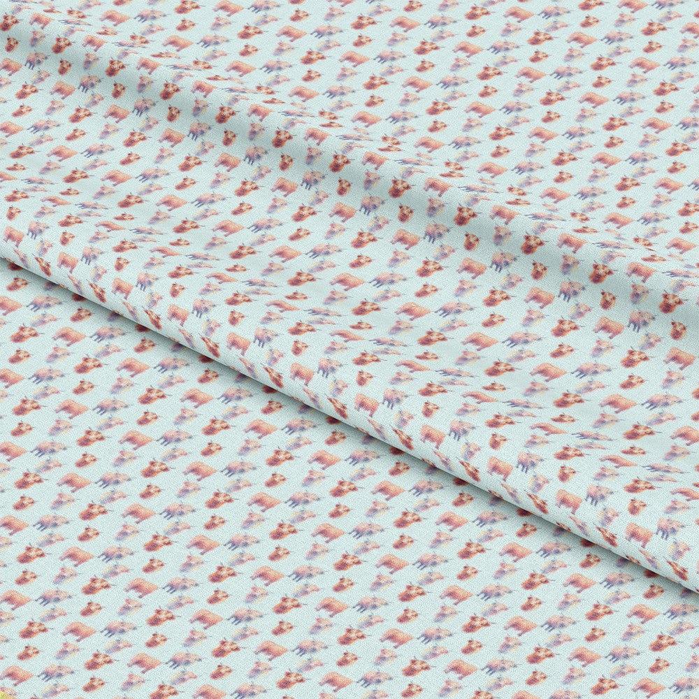 Funky Highland Cows Pattern 7 Quilting Cotton Fabric