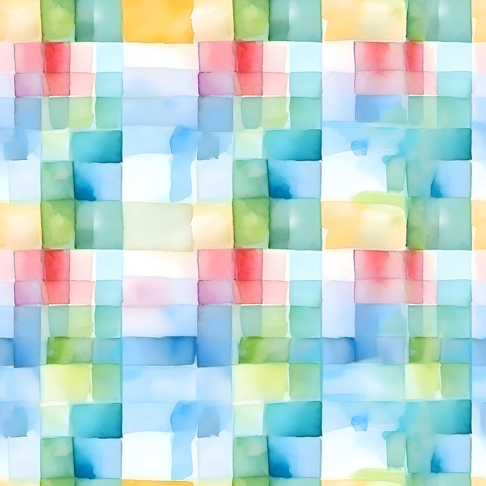 Watercolor Checkered Gingham Fat Quarter Bundle