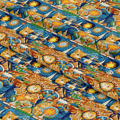 Mosaic Art Pattern 3 Quilting Cotton Fabric