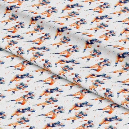 Watercolor Football Pattern 11 Quilting Cotton Fabric