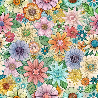 Funky Daisy Watercolor Fat Quarter Bundle