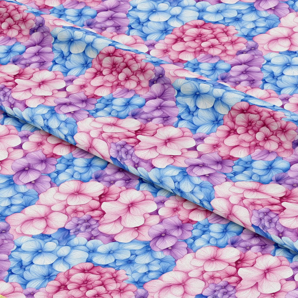 Colorful Hydrangeas Pattern 1 Quilting Cotton Fabric