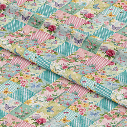 Spring Patchwork Pattern 10 Quilting Cotton Fabric