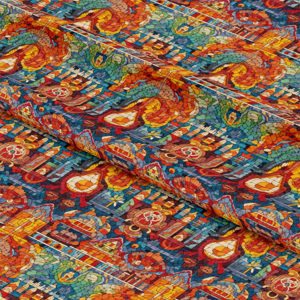 Mosaic Art Pattern 12 Quilting Cotton Fabric