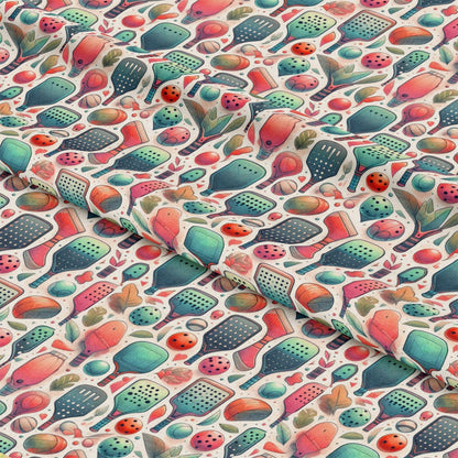 Watercolor Pickleball Pattern 7 Quilting Cotton Fabric