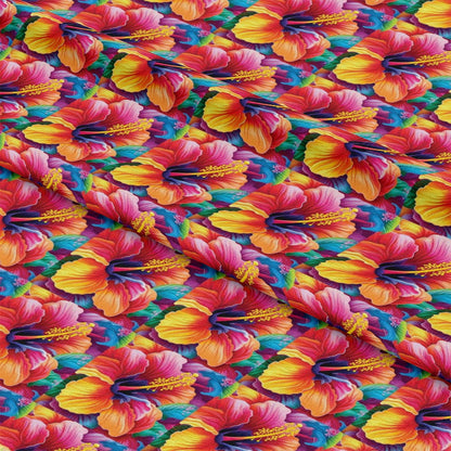 Colorful Animals and Plants Pattern 7 Quilting Cotton Fabric