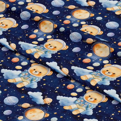 Blue Teddy Bear Baby Boy Pattern 10 Quilting Cotton Fabric