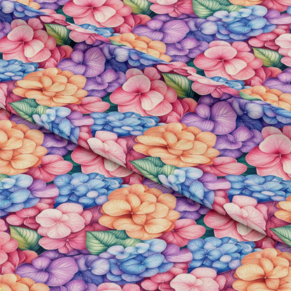 Colorful Hydrangeas Pattern 3 Quilting Cotton Fabric