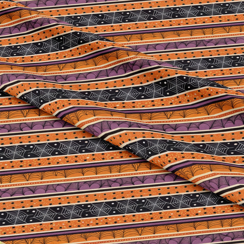 Halloween Gingham and Stripes Pattern 4 Quilting Cotton Fabric