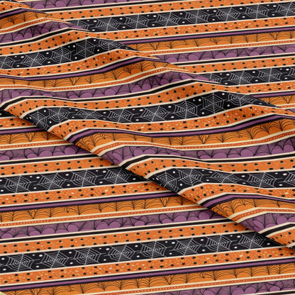 Halloween Gingham and Stripes Pattern 4 Quilting Cotton Fabric