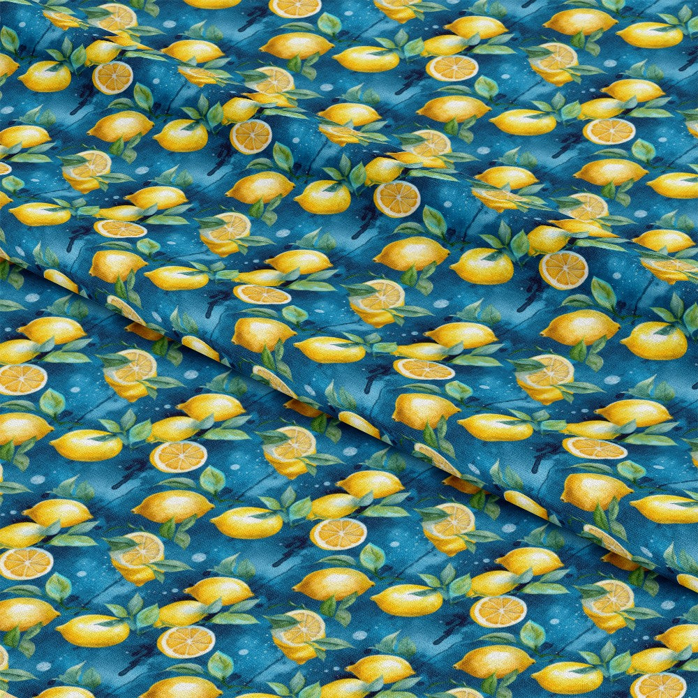 Lemons and Citrus Sour Splash Pattern 7 Quilting Cotton Fabric