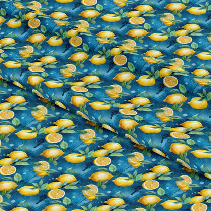 Lemons and Citrus Sour Splash Pattern 7 Quilting Cotton Fabric