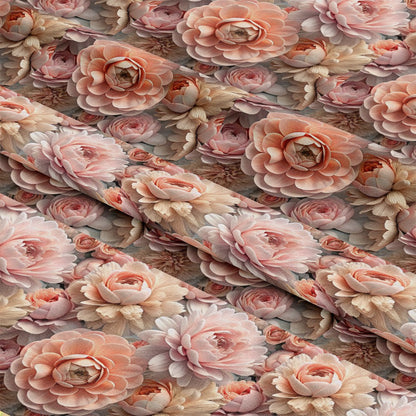 Realistic Flowers Pattern 27 Quilting Cotton Fabric
