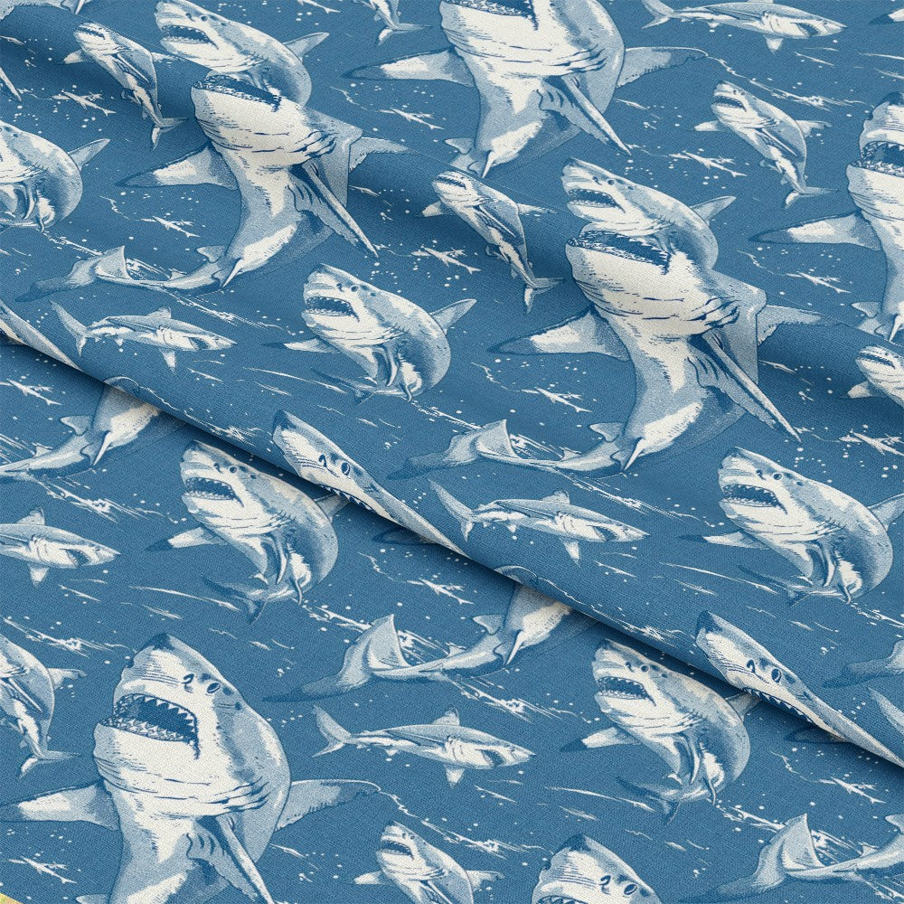 Sharks Circling Pattern 4 Quilting Cotton Fabric